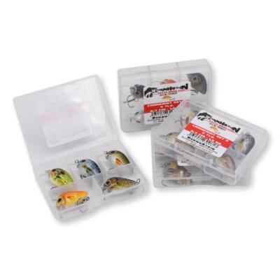 5x Crankbait schwimmend Forelle Barsch Mini Wobbler 2,7 cm 1,5 g inkl. Tacklebox