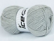 4-Skein Lot My Baby Yarn light antipilling acrylic 4x100g/220m Light Grey