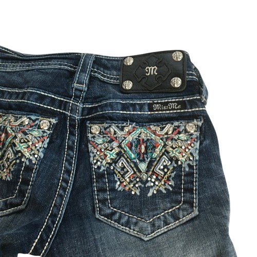 Pantalones Cortos de Jean Miss Me Niñas Niños Talla 8 Bling Bermudas JK8161M 3 Pantalones Cortos - Imagen 4 de 17