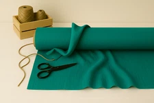 Viridian Green Linen Blend Fabric by the Yard – Perfect for Apparel & Home Décor