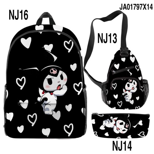 Kuromi Rucksack Brusttasche Student Schreibwaren Aufbewahrung Buchtasche Federmäppchen - Bild 14 von 44