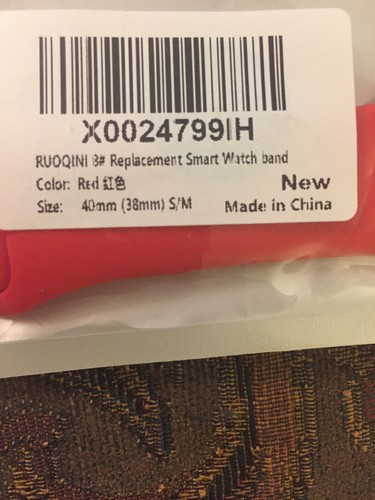 Ruoqini Replacement Smart Watch Band 38/40 mm Red Color fits Apple Watch - Picture 4 of 4