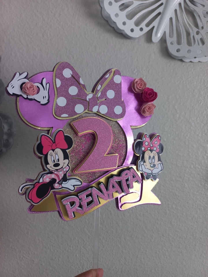 Decoración de pastel adorable rosa Minnie Mouse #decoraciones de fiesta #niña de cumpleaños #minnie Foto 3 de 4