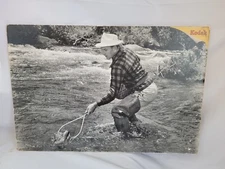 1940's Kodak Fishing Angler Photo Store Cardboard Display Sign