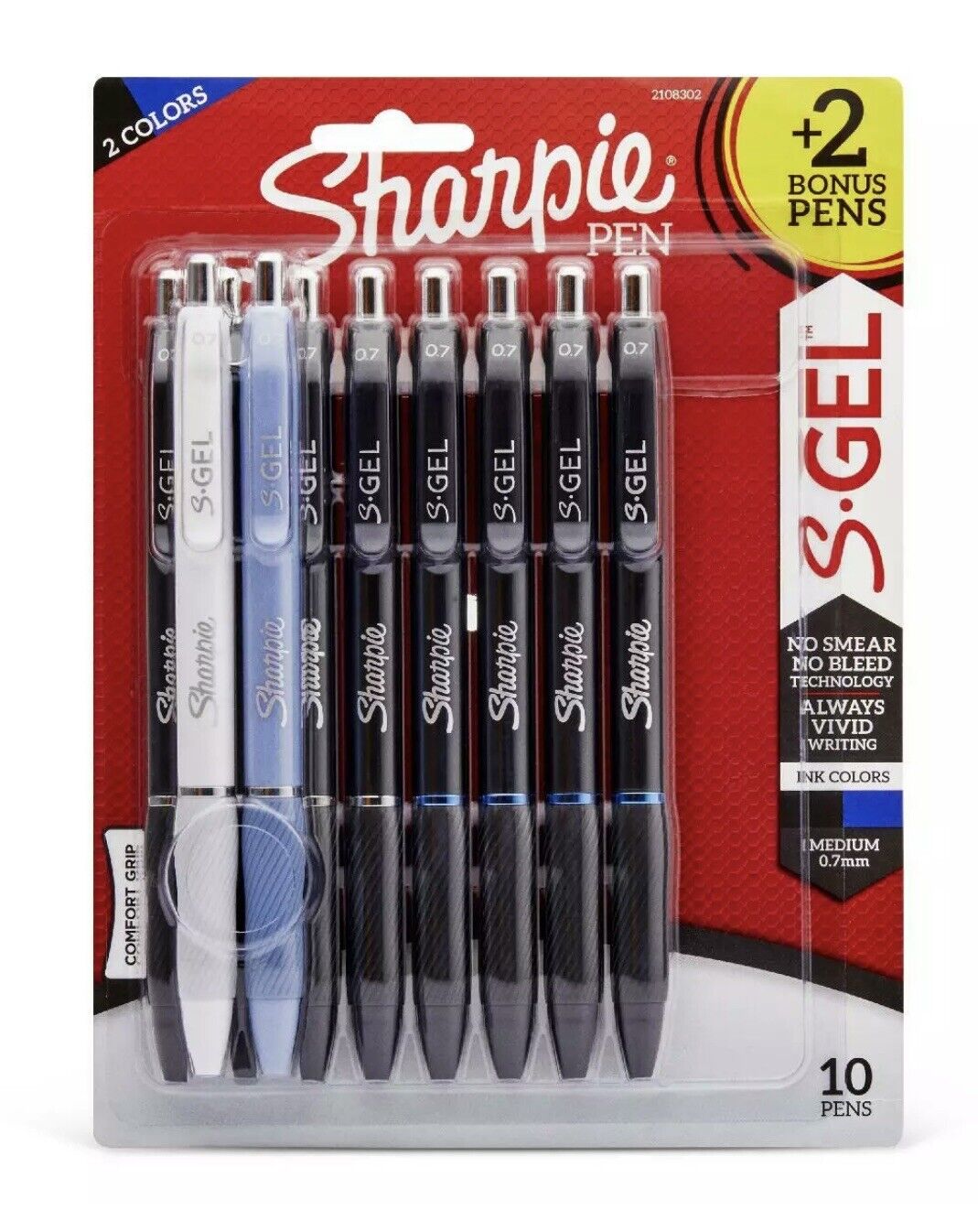 Sharpie S-Gel Pens, Medium Point (0.7mm). Ink Color Is Blue And Black. 10  Count