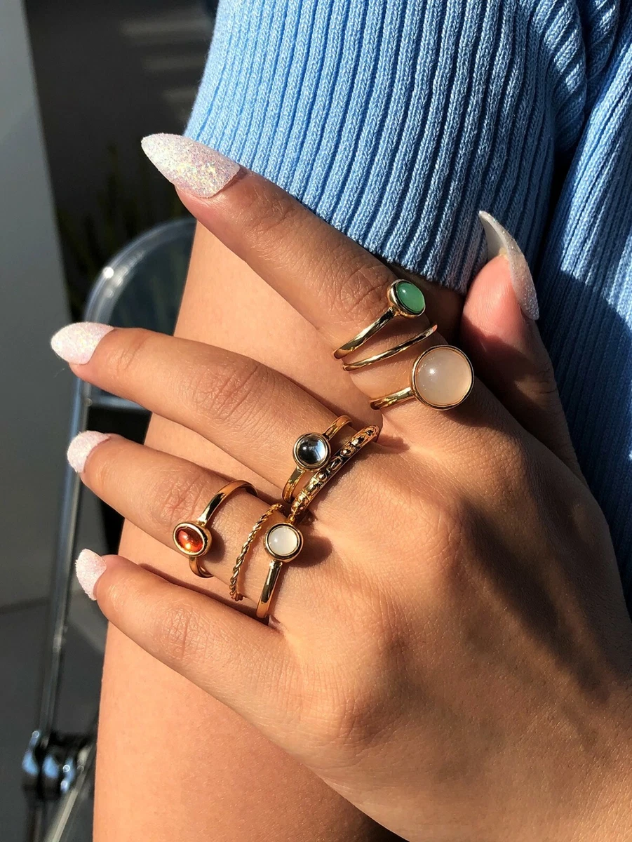 Buy FINETOO 8 PCS Simple Knuckle Midi Ring Set Vintage Plated Gold/Silver  for Women/Girl Finger Stackable Rings Set DIY Jewelry Gifts Online at  desertcartINDIA