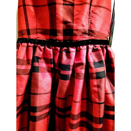 Cat and Jack Red + Black Plaid Occasion Dress (Girls M) - Picture 4 of 9