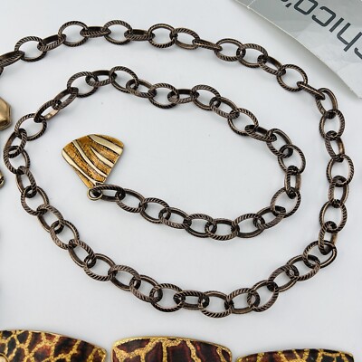 CHICO’S Giraffe Print Metal Belt Small/Medium NWT NWT Size M / L Chicos Giraffe Printed Metal Belt Animal  main image 3