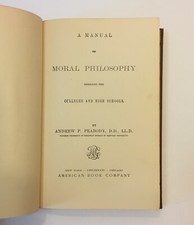 1901 A Manual of MORAL PHILOSOPHY by Andrew P. Peabody  HC w/Letter Albert Knoll