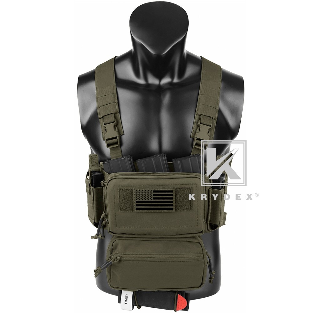 KRYDEX Tactical D3CR チェストリグ レンジャーグリーン Krydex-タクティカルミリタリーマグポーチ、チェストリグベスト
