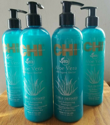 CHI Aloe Vera Agave Nectar Curls Defined Shampoo 11.5 Oz Set of 4