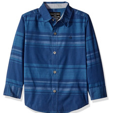 NEW Calvin Klein Little Boys Fade Horizontal Stripe Long Sleeve Shirt, Sz. 5