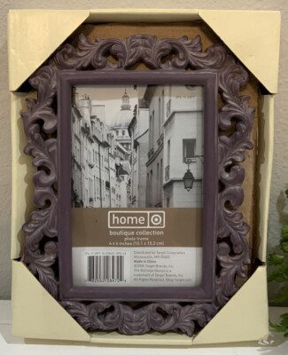 Target Home Purple Acanthus Leaf Ornate Wide Width  Photo Picture Frame 4  X 6 
