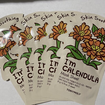 5 -Tony Moly ''I'M CALENDULA  Nourishing Mask Sheets-NEW-Skin Soothing 
