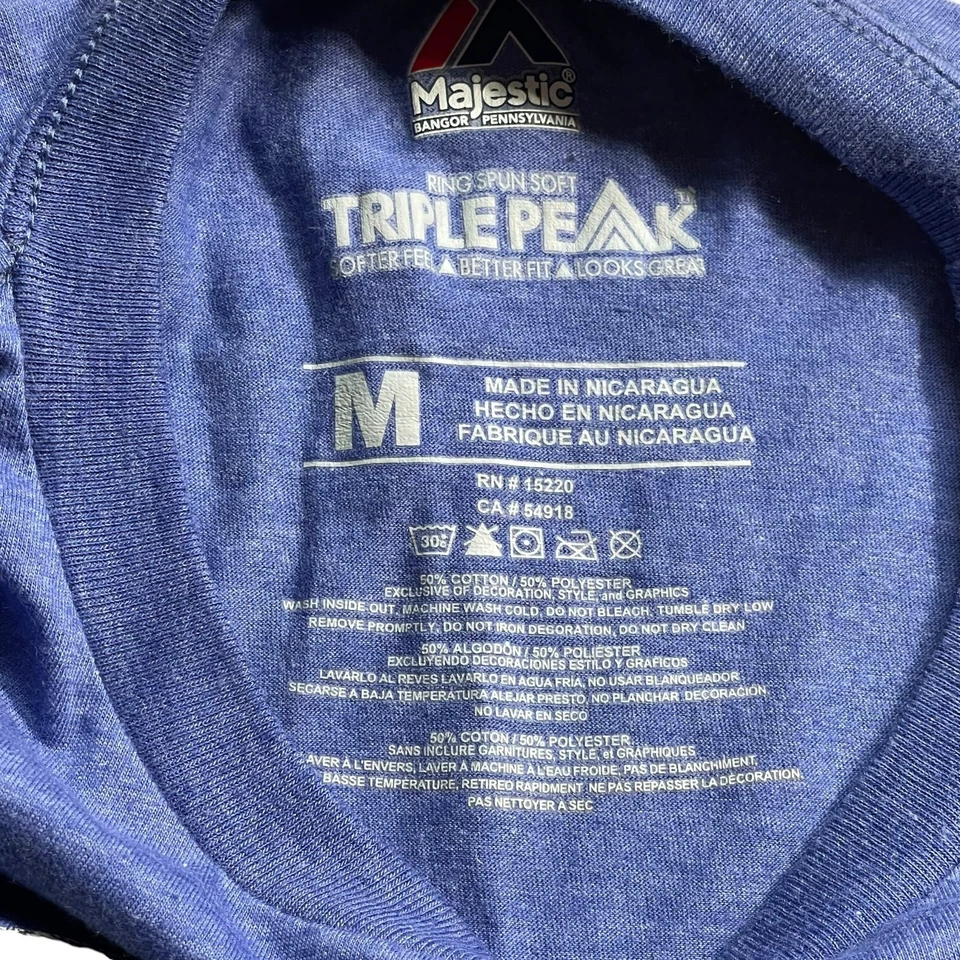 Camisa masculina Chicago Cubs MLB logotipo cubo em C camiseta azul anel médio fiado macio - Imagem 3 de 4