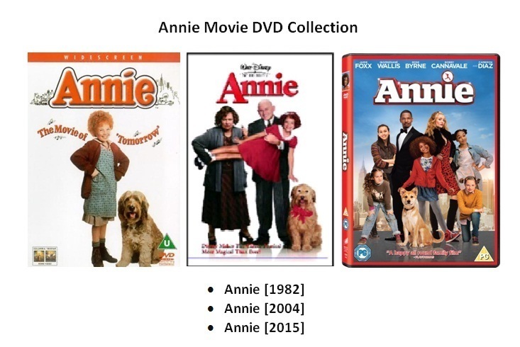 ANNIE MOVIE TRILOGY COLLECTION DVD FILMS 1982 2004 2015
