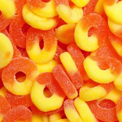 Albanese Peach Rings 4.5 POUND Bulk Classic Peach Flavored Gummies FREE SHIPPING - Picture 1 of 2