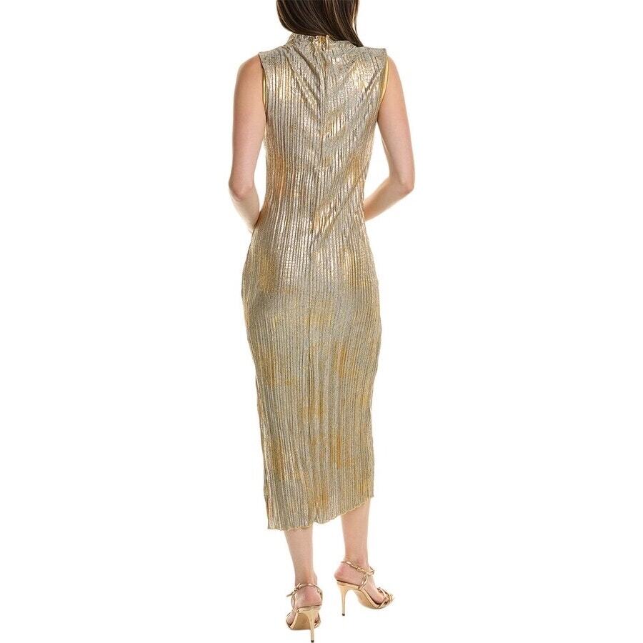 garden dress metallic bloom Draped Garden Bloom Halter Dress