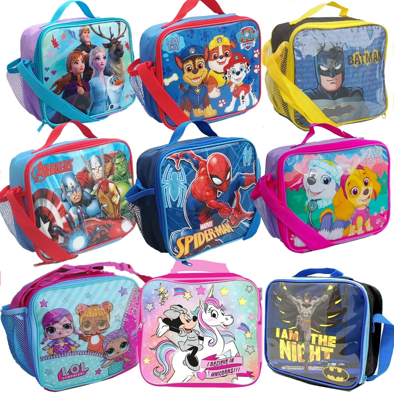 Childrens Insulated Lunch Pack Box Bag Kids Boys Girls School Food Picnic  Box