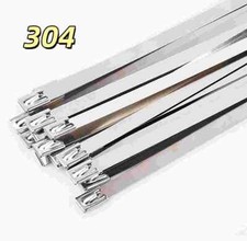 Stainless Steel Metal Cable Ties Zip Wrap Exhaust Heat Straps Marine Grade 304