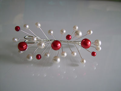 Attache/Remonte Traine/Broche Ecru/Ivoire/Rouge p robe Mariée