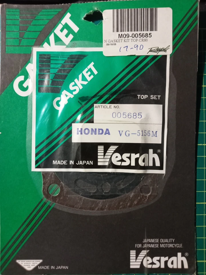 Honda CR80R CR80RB Top End Gasket Set Vesrah VG-5156-M Fits 1992-1998 80cc - Image 3 of 4