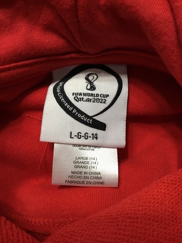 Team England Soccer FIFA World Cup Qatar 2022 Red Hoodie Youth Girls L (14) - Picture 6 of 8