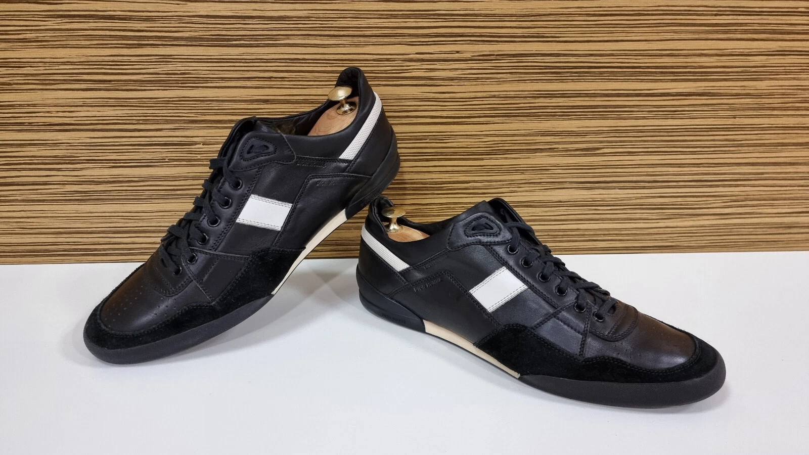 DIOR Homme Haute Couture Luxe Baskets Cuir Chaussures Noir T 10 = 45