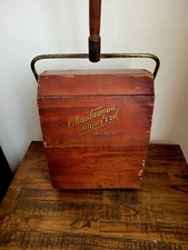 Antique 1900s Chauteaqua Model H Wood Floor Carpet Sweeper 
