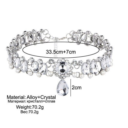 1PZ Collana Collana Diamanti Donna Girocollo Donna Collane Girocollo Matrimonio - Foto 2 di 11