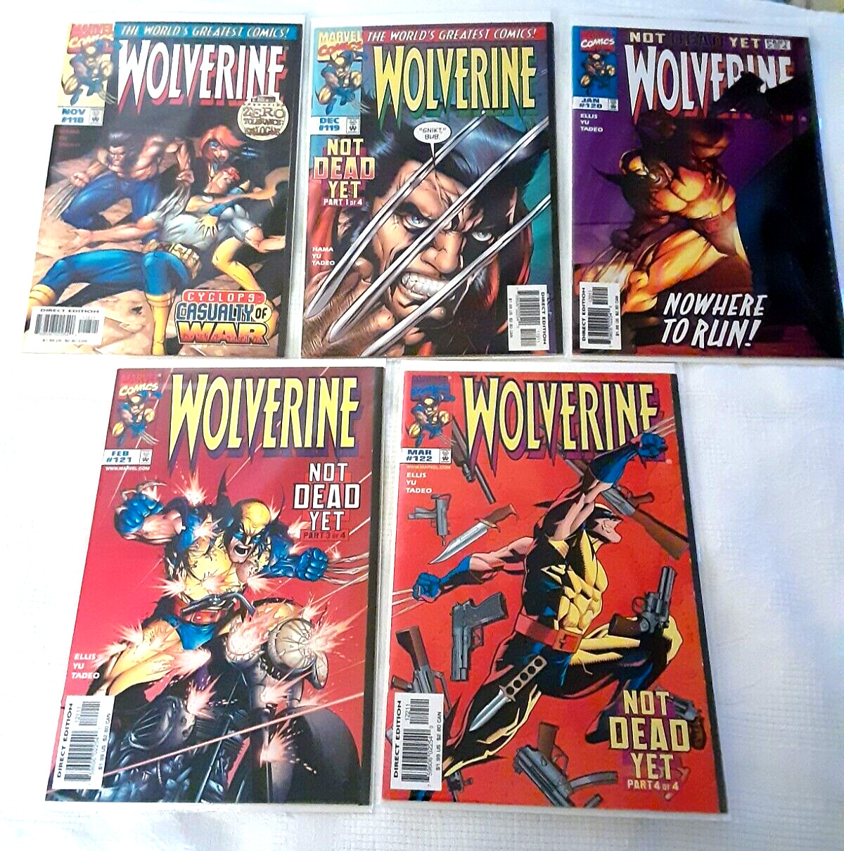 5  mint Marvel Comics WOLVERINE Vol. 2 No.'s 118-122 Leinil Francis Yu Covers