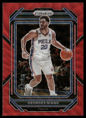 Georges Niang 2022-23 Panini Prizm Ruby Red Wave #24 Philadelphia 76ers