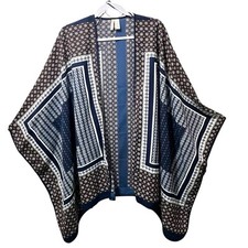 Japna Women's Kimono Beach Cover Up Open Duster Blue Boho Vacation One Size