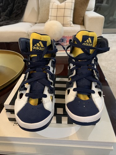 2006 adidas Equipment EQT B-Ball Blue White Yellow Michigan Sz 4.5Y 045370 RARE - Picture 4 of 8