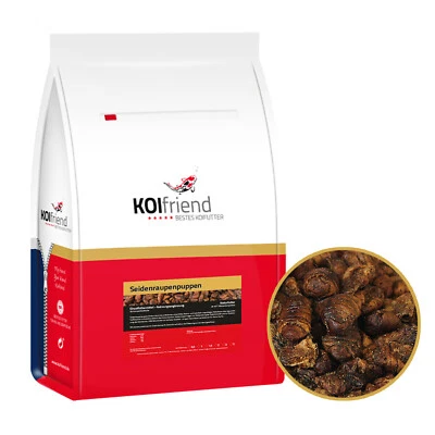 Koifutter Seidenraupen 2 kg PREMIUM ca. 6 Liter Fischfutter Raupen Teich Nager