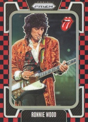 PANINI 2025 THE ROLLING STONES PRIZM RONNIE WOOD #8 84/179 BLACK & RED CHECKER