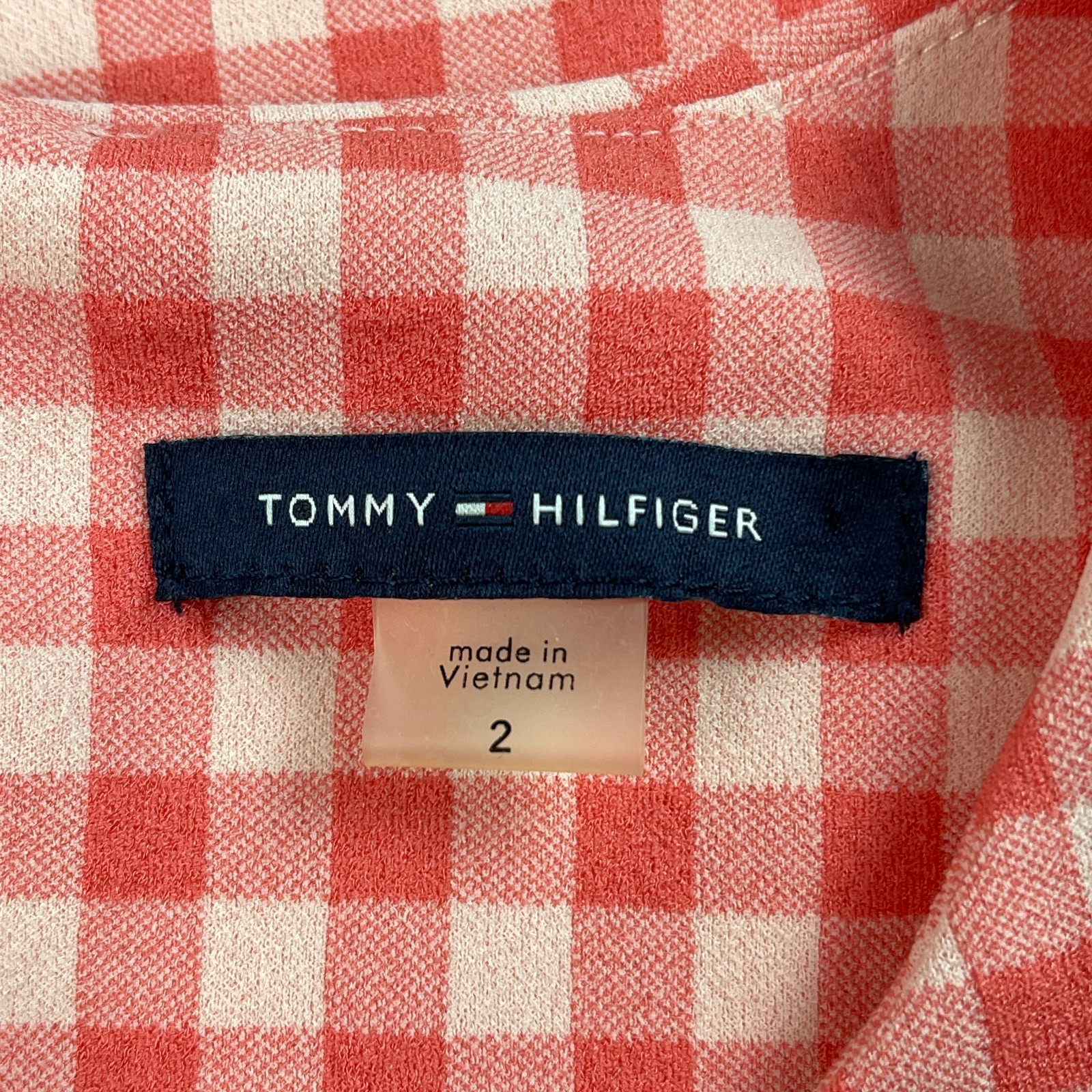 Tommy Hilfiger Women's Dress Size 2 Pink White Gingham Short Sleeve Preppy thumbnail 10
