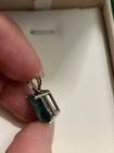 Deep Green Zambian Emerald White Gold Pendant Faceted 13k Comes With Paperwork — photo 7