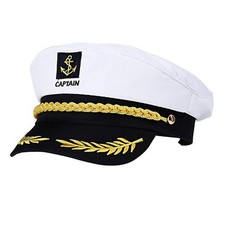 Navy Captain Hat Skipper Yacht Hat Sailor Costume Cosplay Fancy Dress