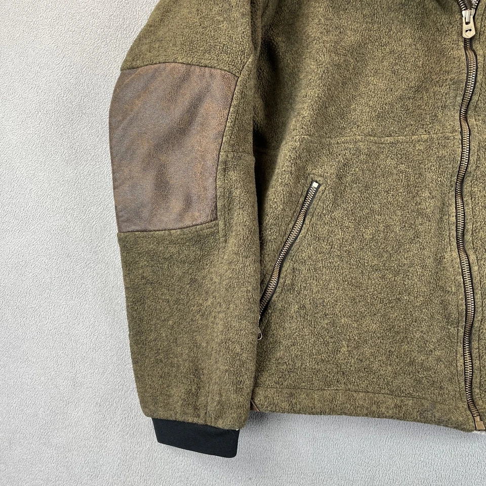 Chaqueta Kuhl Para Hombres Mediana Verde Forrada Sherpa Cremallera Completa Exterior Imitación Gamuza Acentos Foto 4 de 4