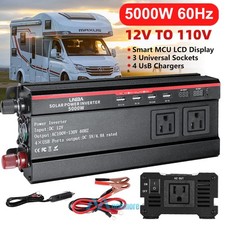5000W Car Power Inverter Sine Wave LCD DC To AC 4 USB Converter for Car RV Truck