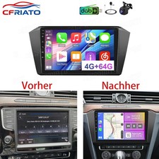 10.1'' 4+64GB Android 15 Autoradio GPS Navi BT Wireless Carplay Für VW Passat B8