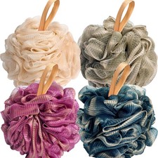 Loofahs Bath Sponge, 4 Pack 70g Soft Mesh Pouf Shower Puffs Loofa Exfoliating...