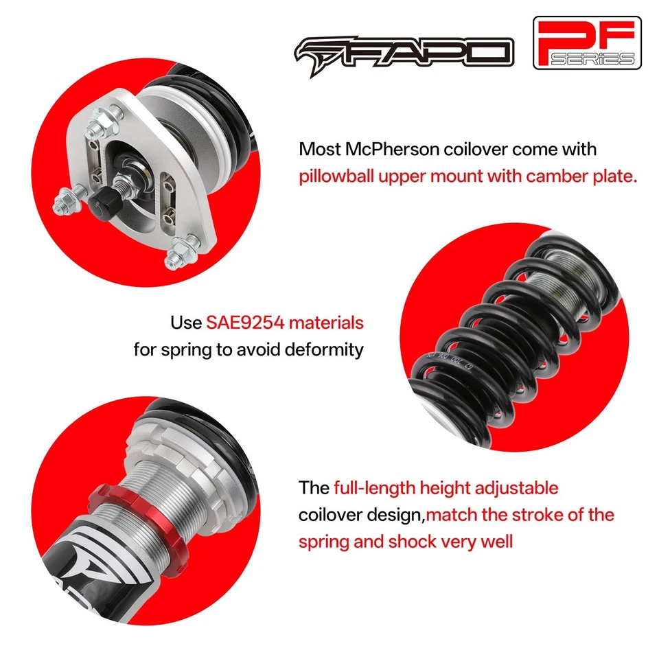 FAPO PF Serie 32 Click Amortiguador Coilover para Mitsubishi Eclipse 95-99 Ajustable Altura Foto 3 de 4