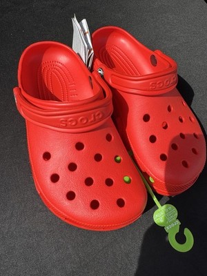 Crocs Red 7M Men s- 9W Women's Unisex Classic Clogs Slip On Sandals Shoes NWT