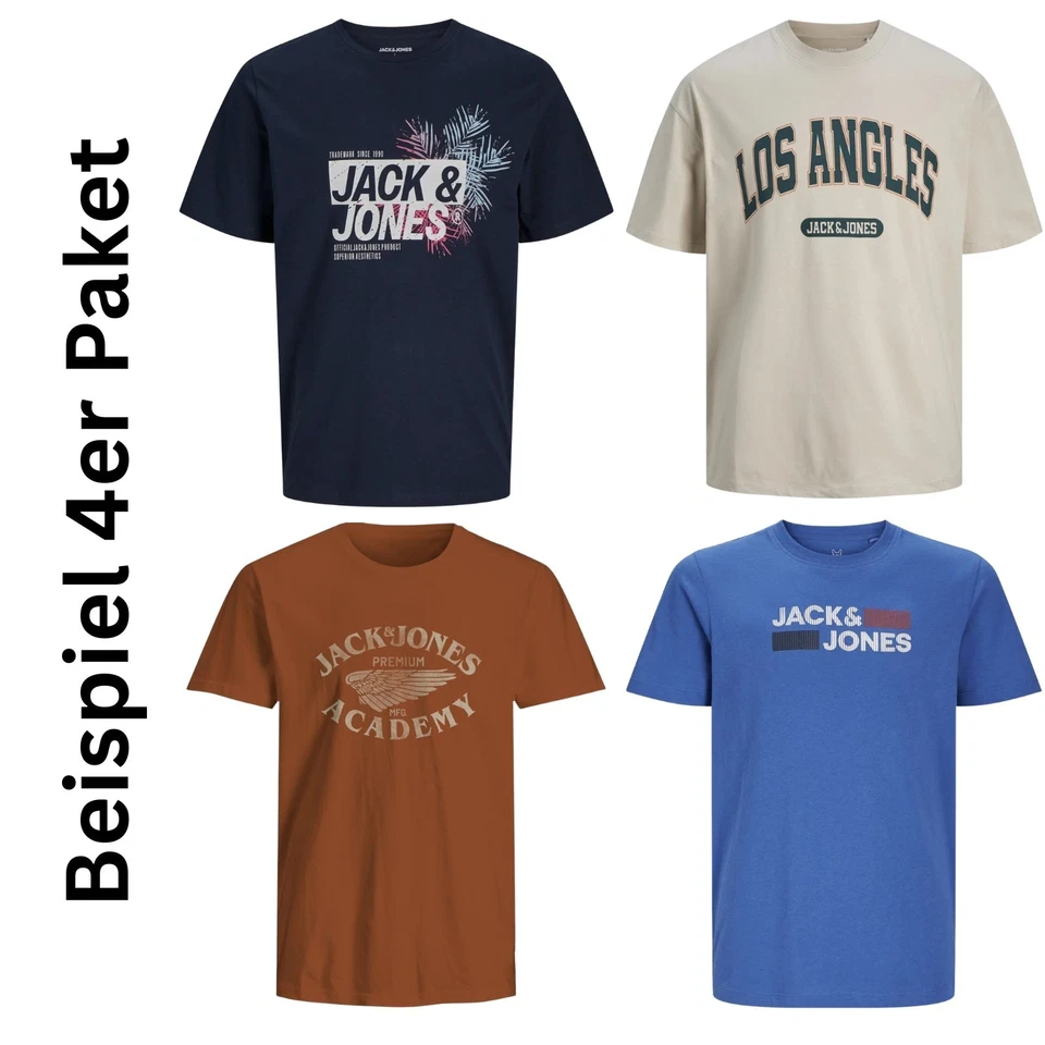 Jack Jones Jungen T-Shirt 4er MIX Junior T Shirt Set Kurzarm Kids Kinder Tee NEU - Bild 2 von 3