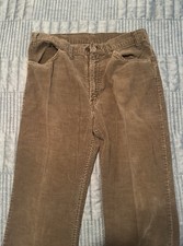 VINTAGE CORD LEVIS WHITE TAG- 1970s Light Brown Straight Leg Pants