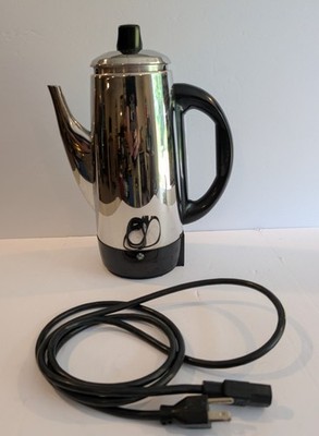 Vintage GE 12 Cup Perculator Coffee Pot Stainless Works And Delicious