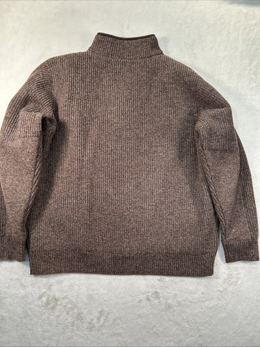 LL Bean Waterfowl Sweater Merino Wool 1/4 Zip Men’s Large Brown Lined Knit Warm - Bild 9 von 11