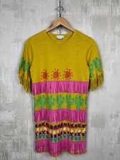 Stella McCartney Kids Jersey Dress with Cactus and Tribal Fringes Size 14 years